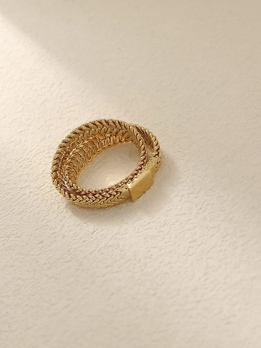 small [6] Brass Geometric Vintage Band Fashion Ring